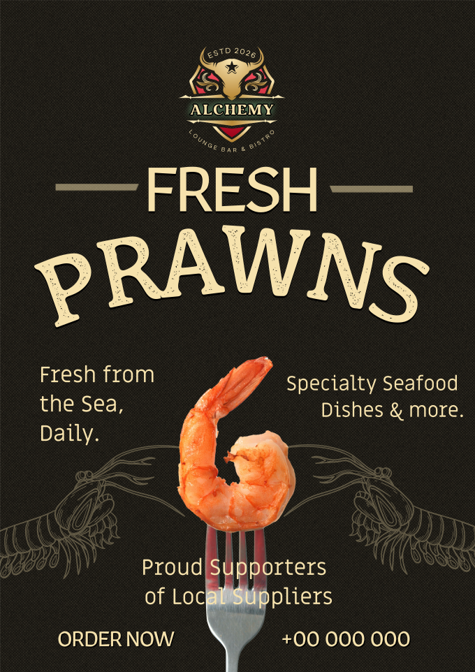 Fresh Prawns Daily Special Flyer